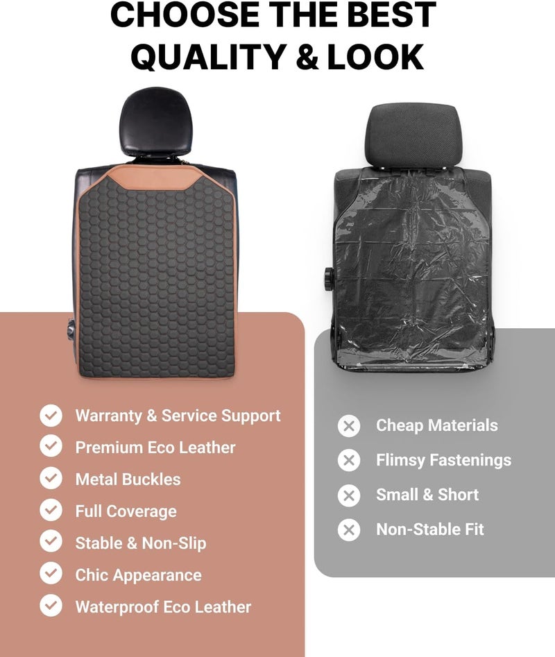 Owleys Kick Mat Back Seat Protector - Car Back Seat Cover for Kids Feet - Waterproof & Sturdy Protector for Upholstery from Dirt, Mud, Scratches and Stain (Hexy) - Image 5